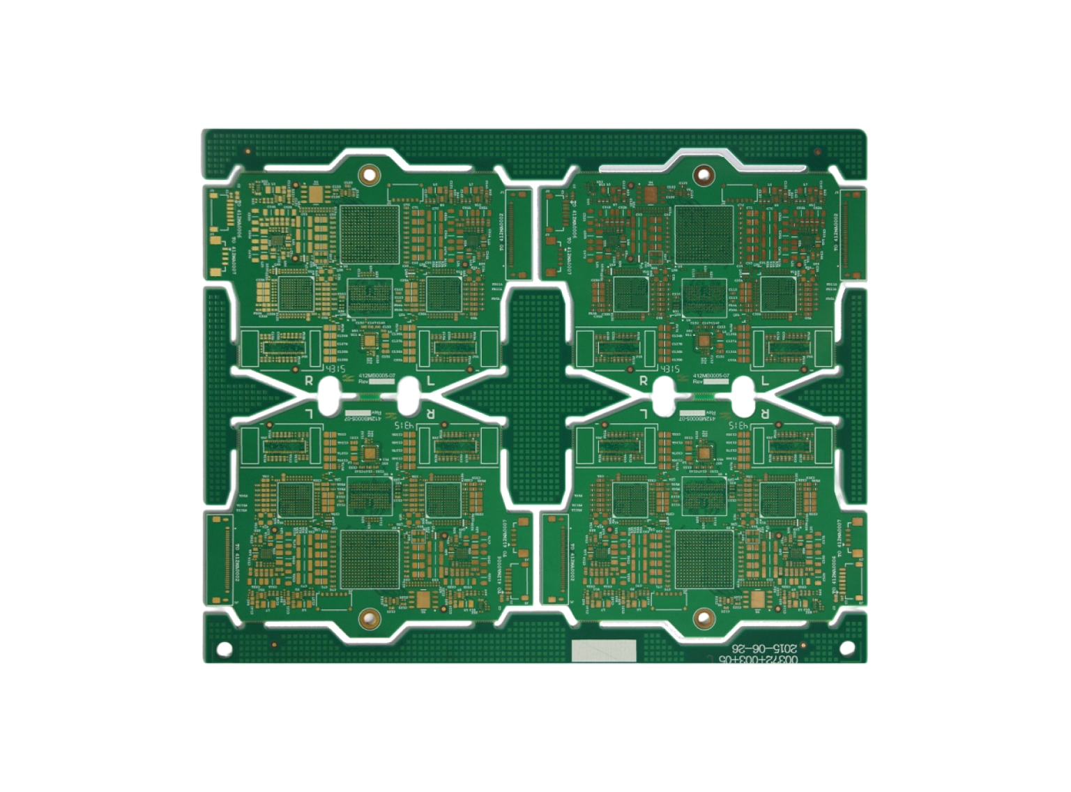 绿色四拼PCB实物展示